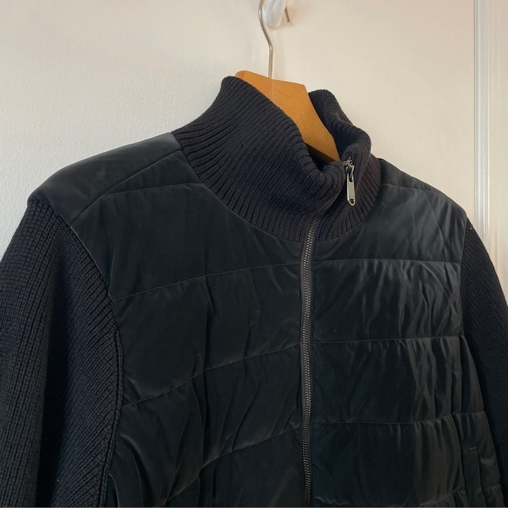Athleta Hanover Hybrid Black Peplum Primaloft Zip-up Quilted Puffer Jacket 1X - Picture 4 of 12